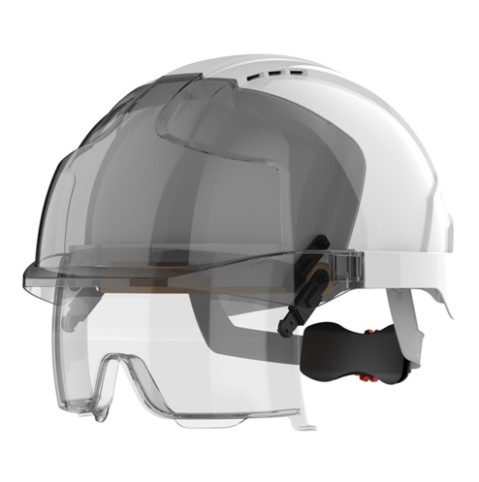 Casque sur-lunette EVO® VISTAlens® ventilé - crémaillère - blanc/fumé