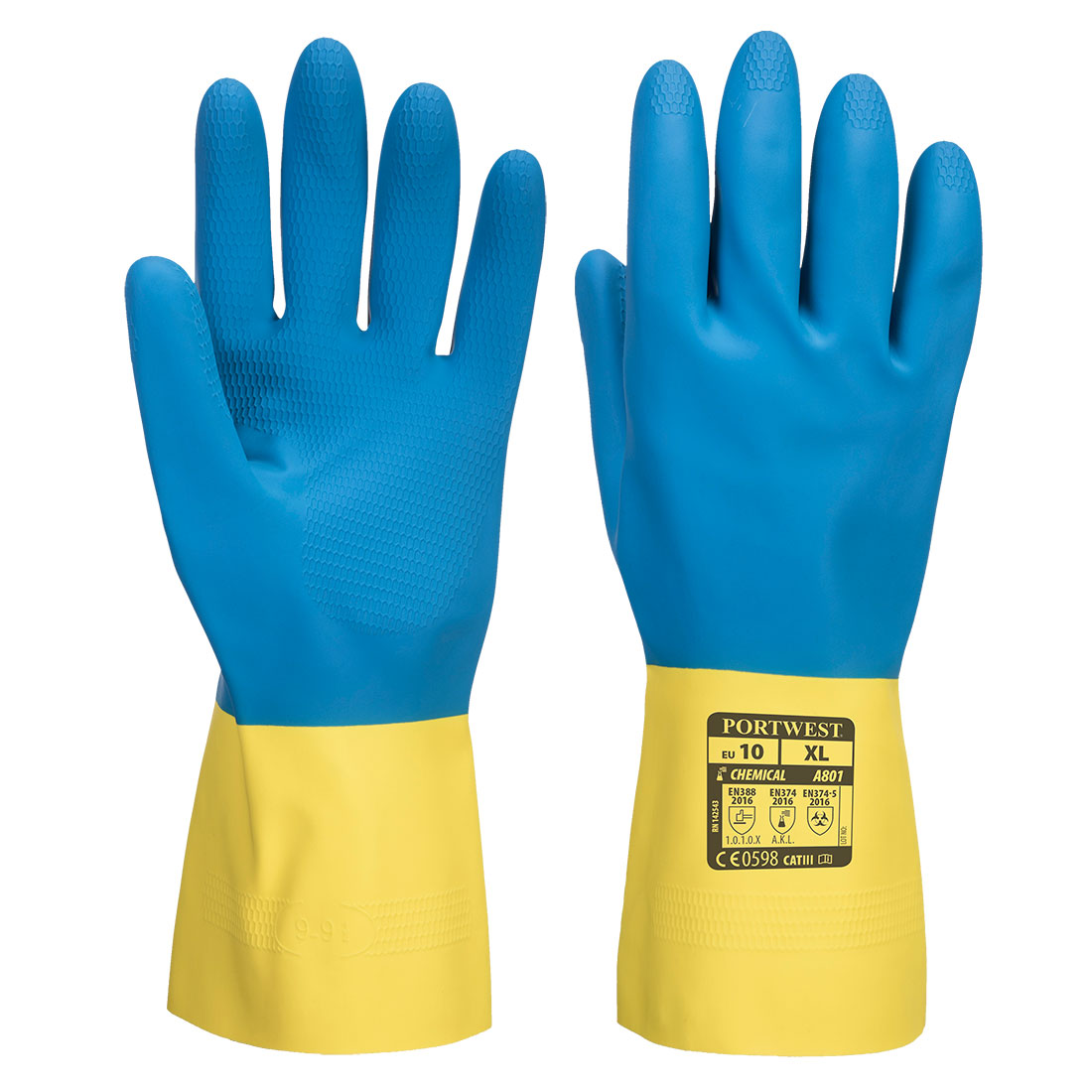 Gant en latex double enduction, motif antidérapant