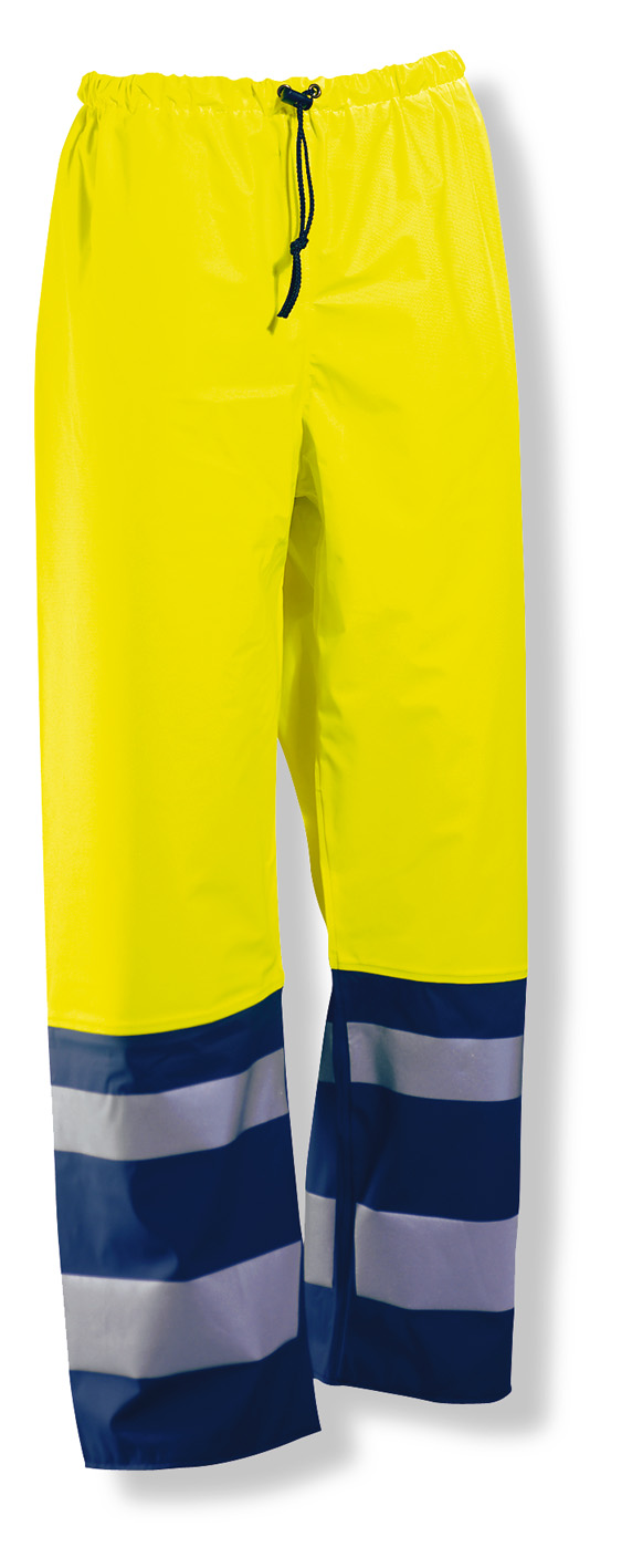 2546 Pantalon de pluie Hi-Vis S jaune/bleu marine
