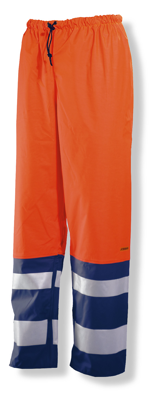 2546 Pantalon de pluie Hi-Vis S orange/bleu marine