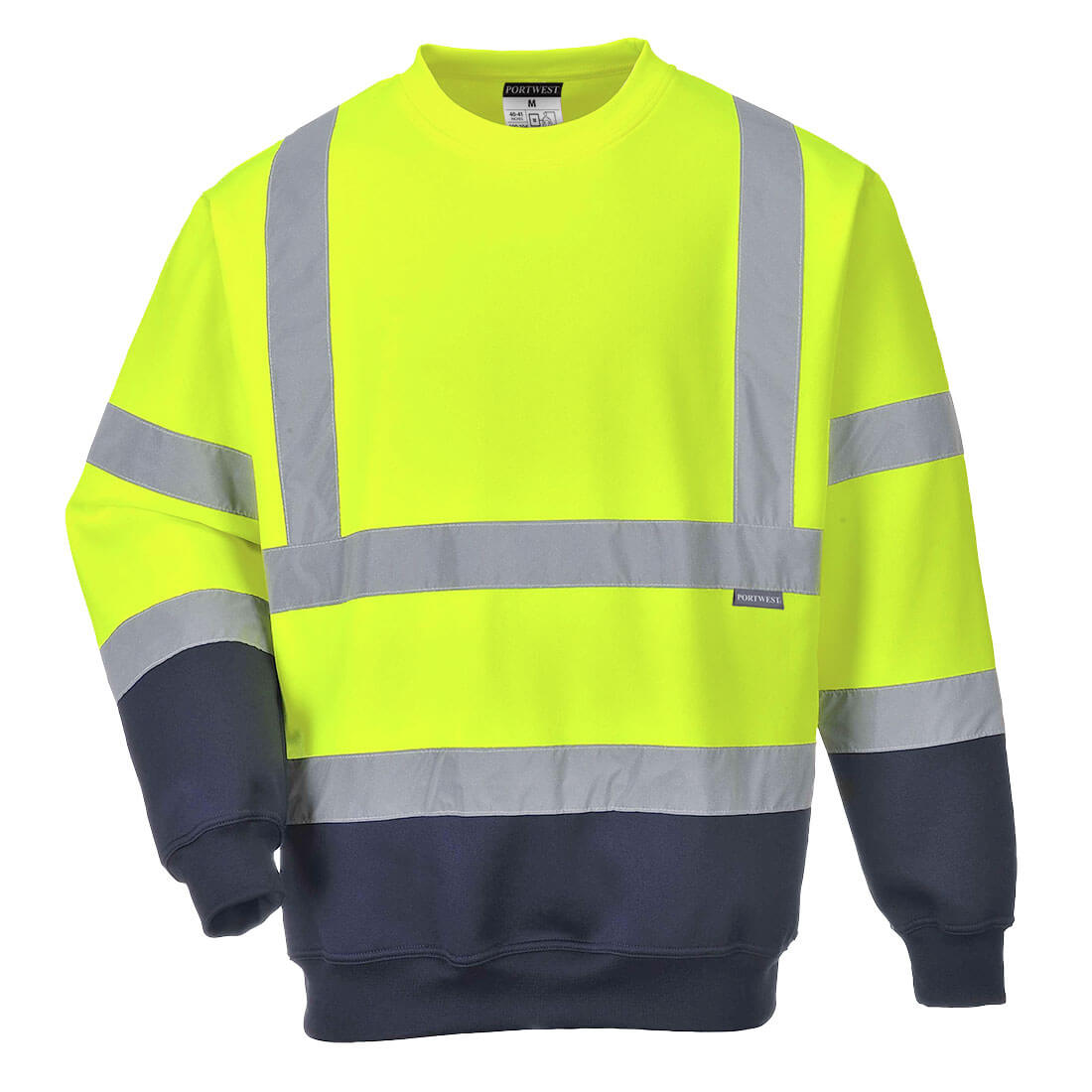 Sweatshirt col rond haute visibilité bicolore